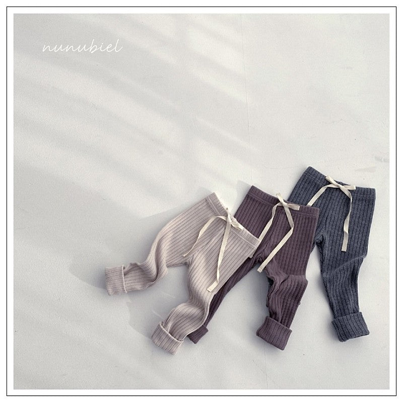 NUNUBIEL Charcoal Ribbed Knit Leggings