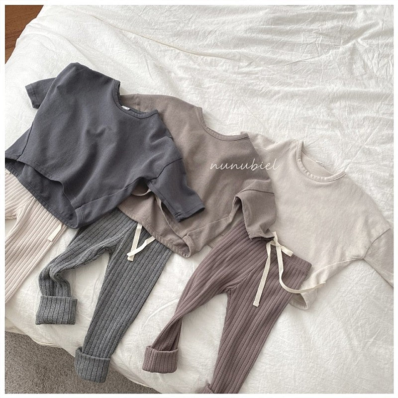 NUNUBIEL Charcoal Ribbed Knit Leggings