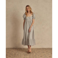 Noralee Dusty Blue Gingham Chloe Womens Dress