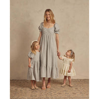 Noralee Dusty Blue Gingham Chloe Womens Dress