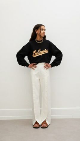 Les Coyotes De Paris Noir Baseball Patch Sweater
