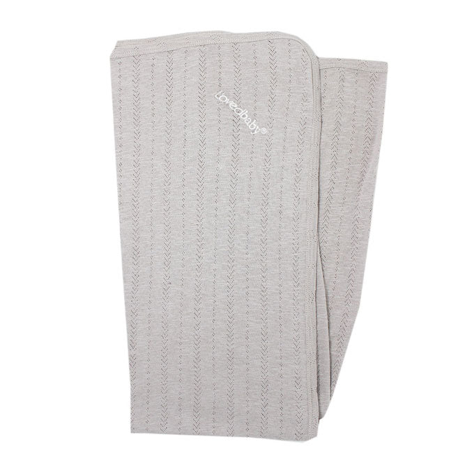 Lovedbaby Light Grey Organic Cotton Pointelle Blanket