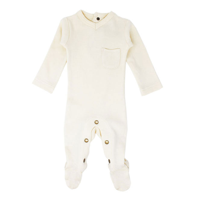 Lovedbaby Cream V-neck Footie