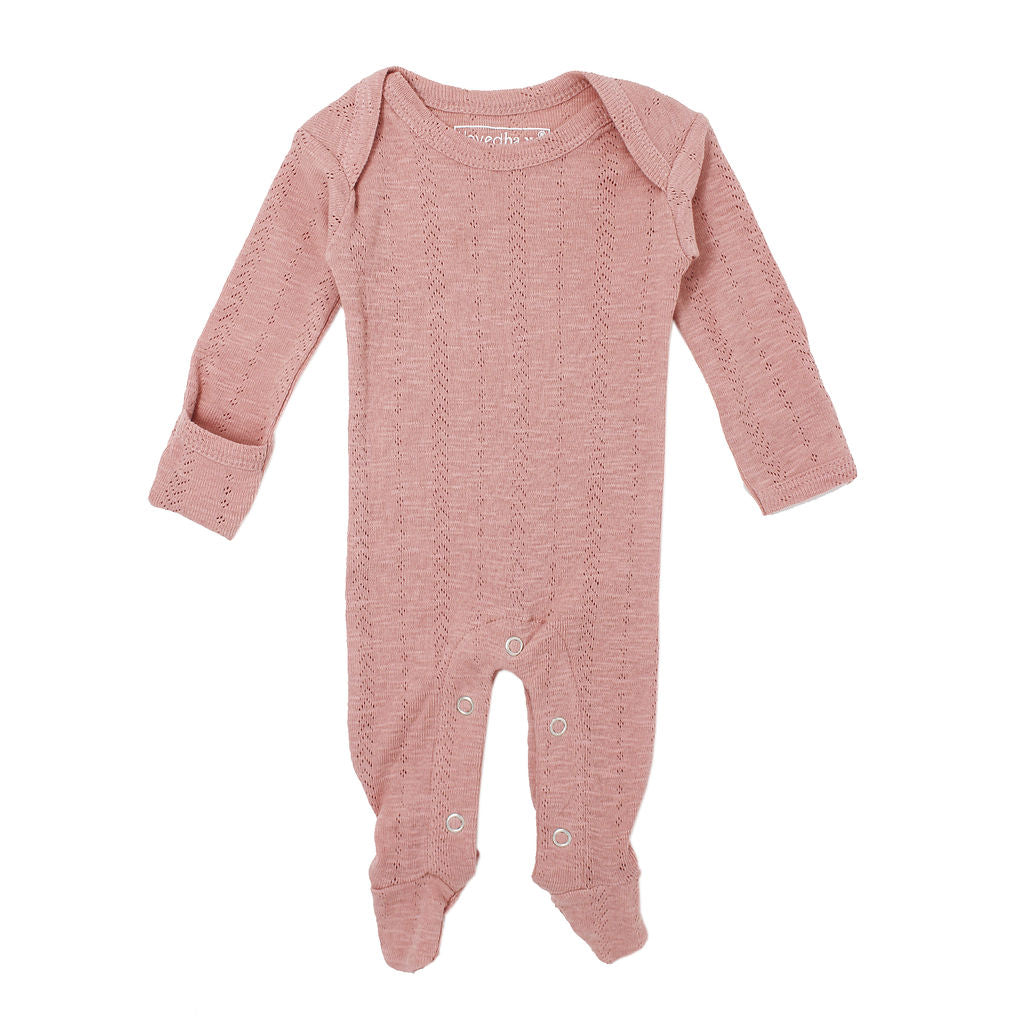 Lovedbaby Mauve Organic Cotton Pointelle Footie