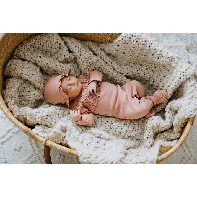Lovedbaby Mauve Organic Smocked Footie
