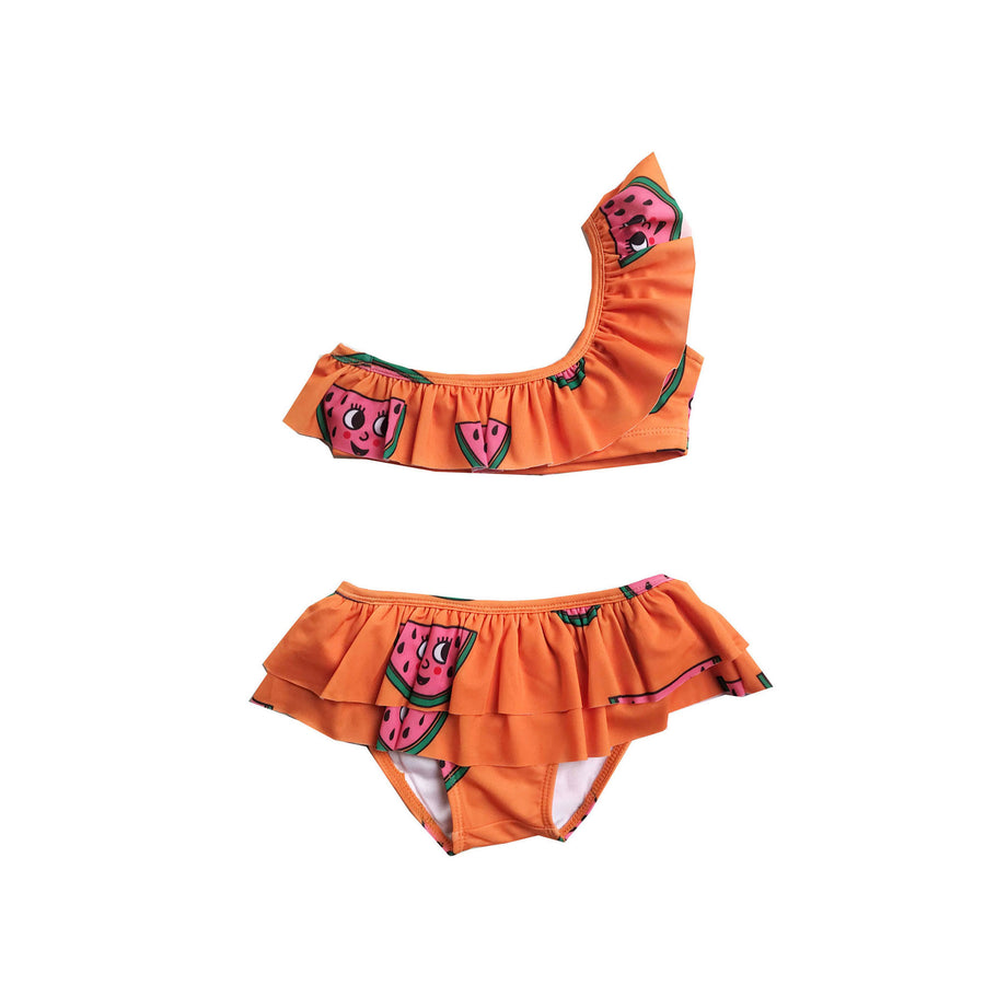 Hugo Loves Tiki Orange Watermelon Ruffle Bikini