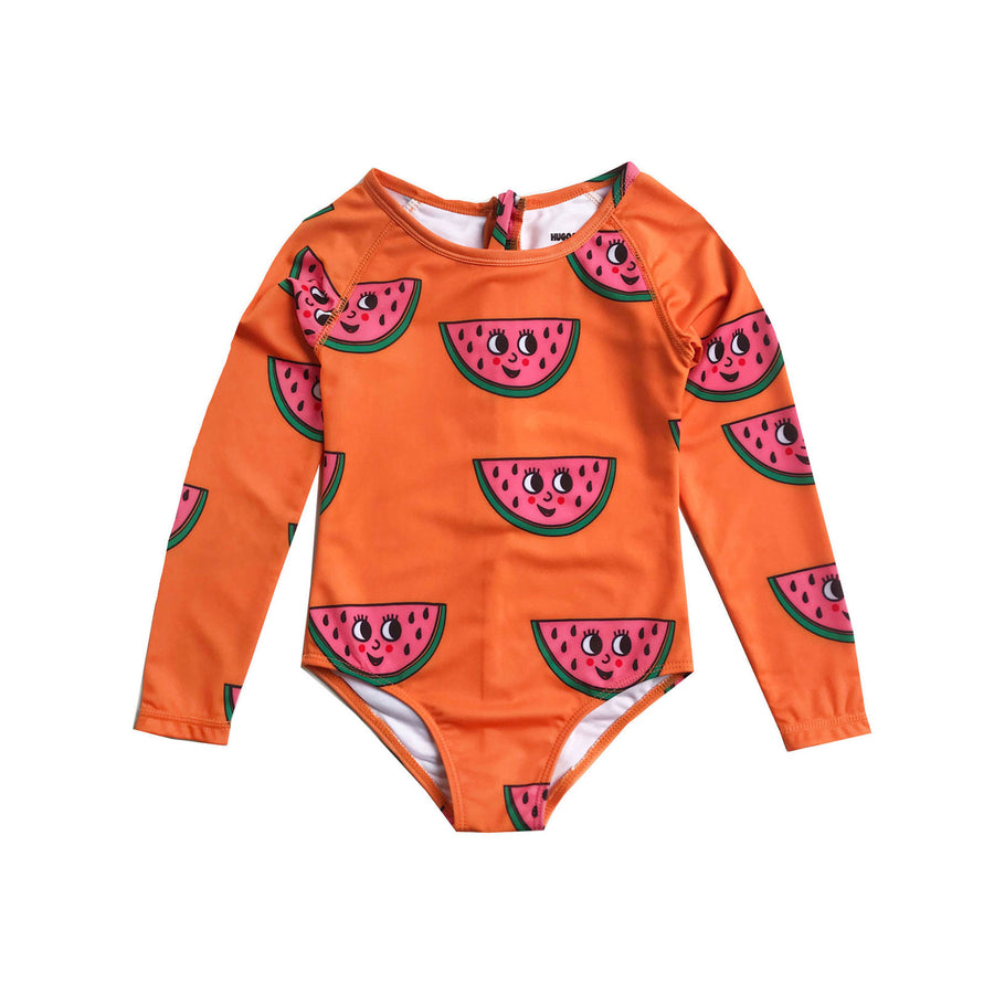 Hugo Loves Tiki Orange Watermelon Surf Onesie