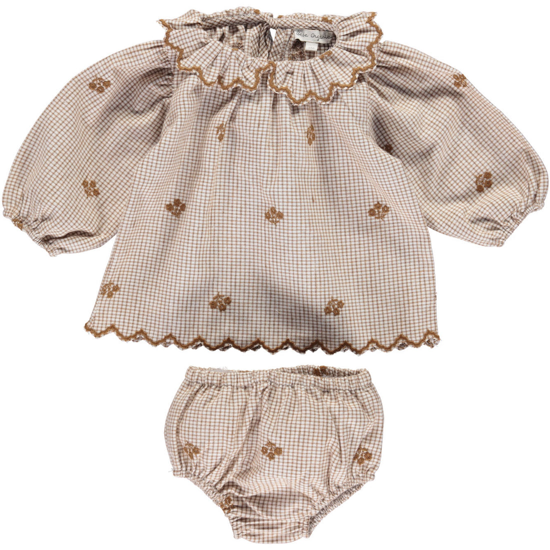 Bebe Organic Pin Check Olivia Baby Set