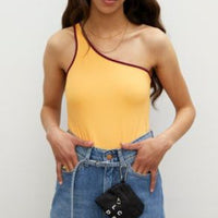 Les Coyotes De Paris Orange Asymmetrical Swimsuit