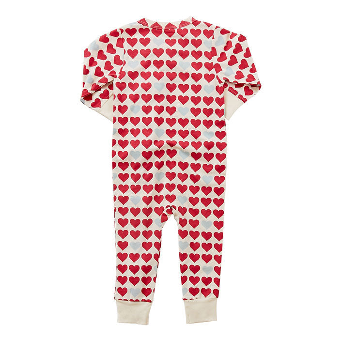 Pink Chicken Antique White Hearts Organic Romper