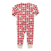 Pink Chicken Antique White Hearts Organic Romper