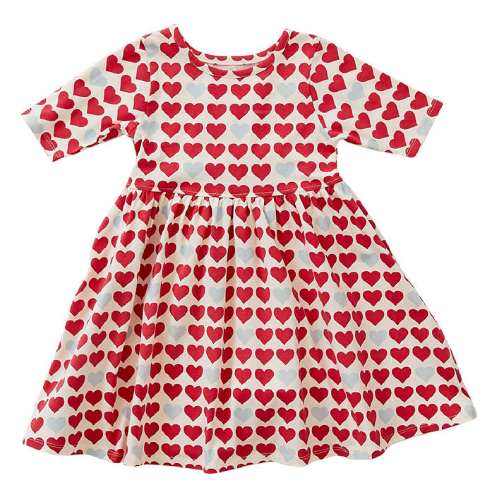 Pink Chicken Antique White Hearts Organic Steph Dress