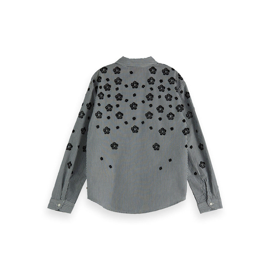 Scotch Shrunk Black Flock Print Preppy Shirt