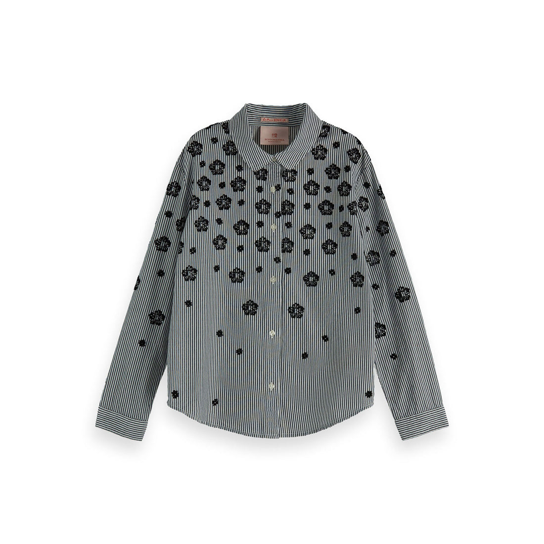 Scotch Shrunk Black Flock Print Preppy Shirt
