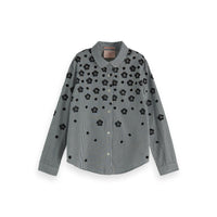 Scotch Shrunk Black Flock Print Preppy Shirt