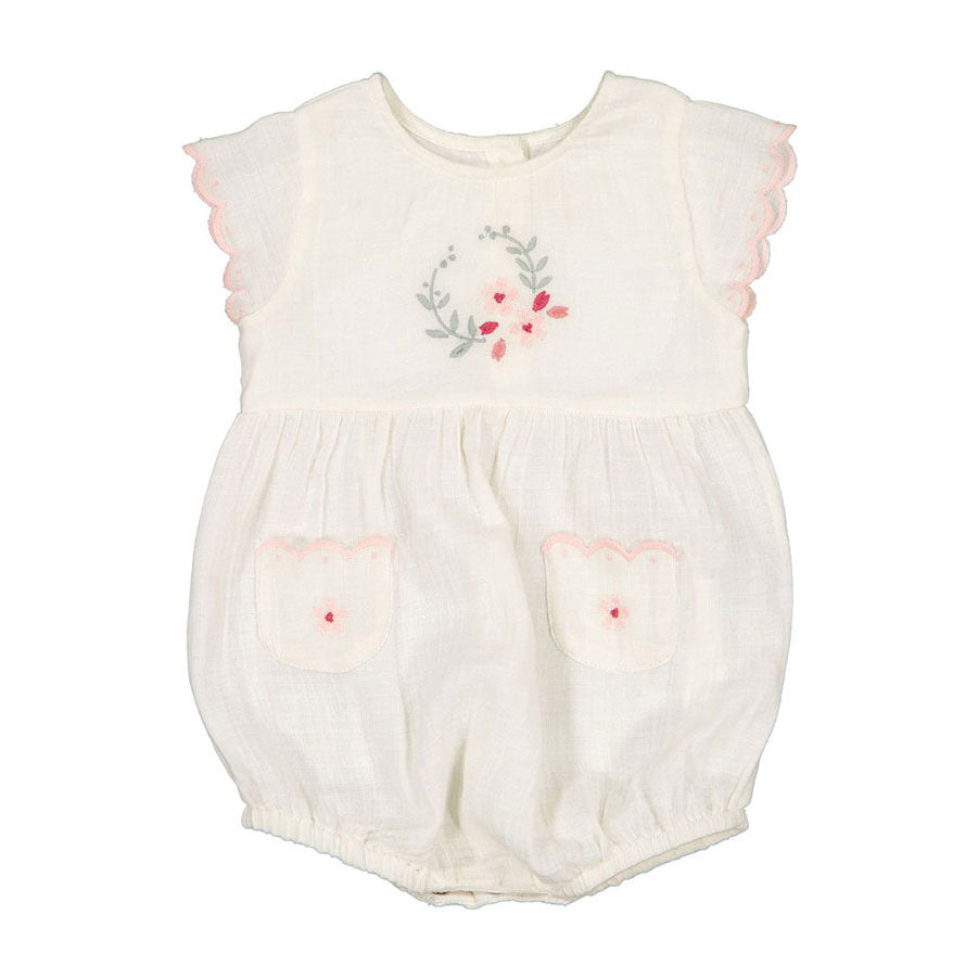 Louis Louise Vanilla Cotton Embroidered Filla Romper