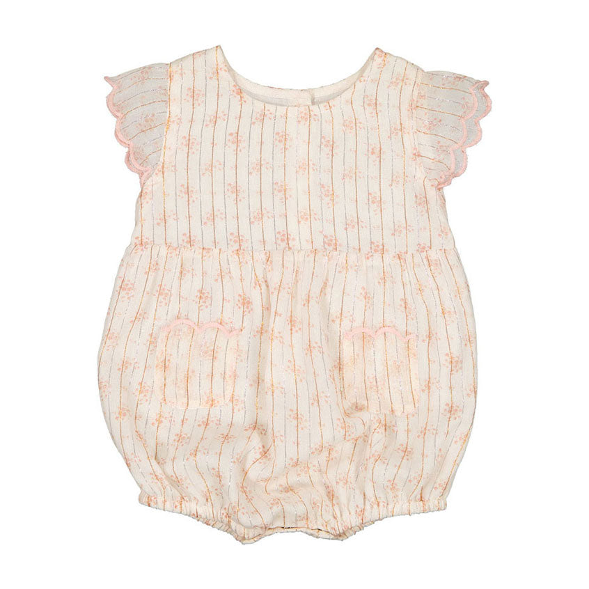 Louis Louise Light Pink Romantic Flowers Filla Romper