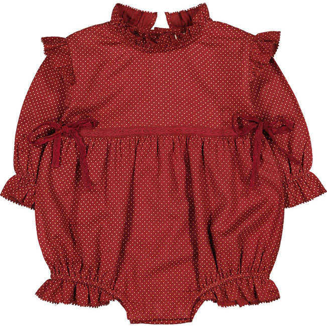 Louis Louise Brick Twill Dots Tourbillon Romper