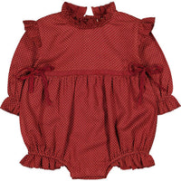 Louis Louise Brick Twill Dots Tourbillon Romper
