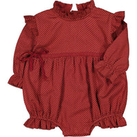Louis Louise Brick Twill Dots Tourbillon Romper