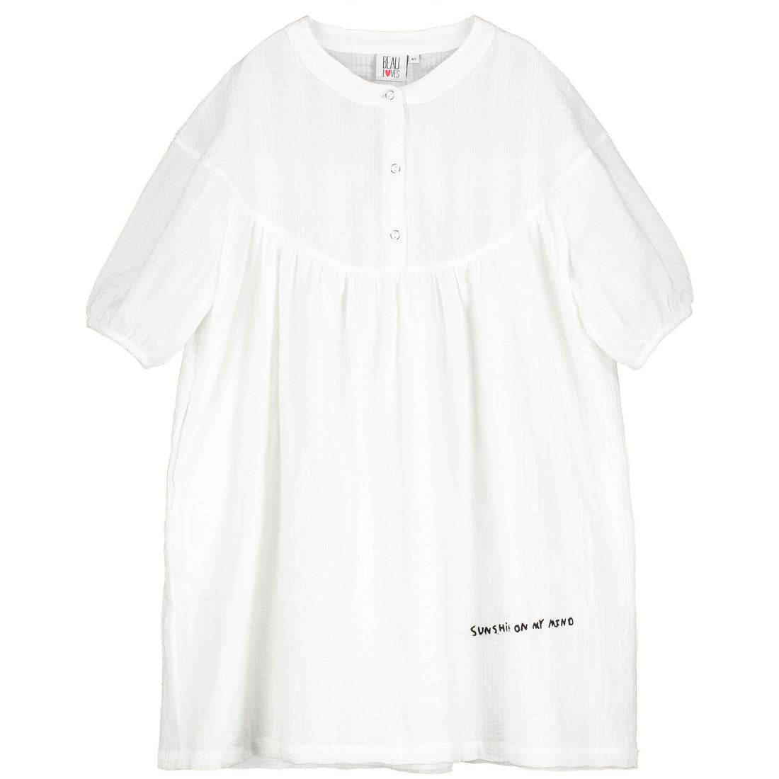 Beau Loves White Sunshine Oversized Smock Dress