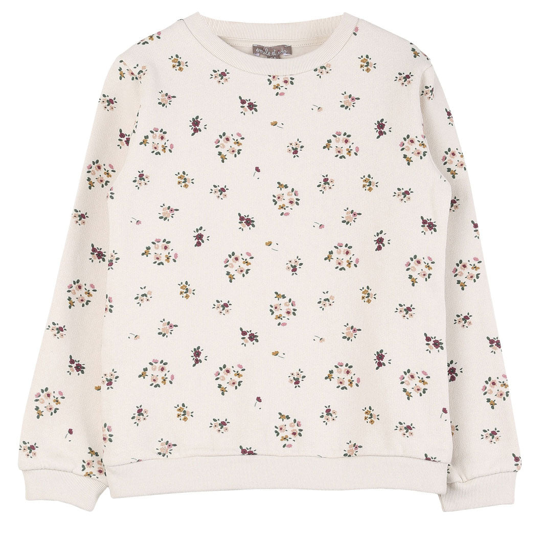 Emile et Ida Ecru Digital Print Sweatshirt