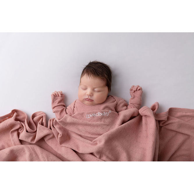 Lovedbaby Mauve Organic Cotton Pointelle Blanket