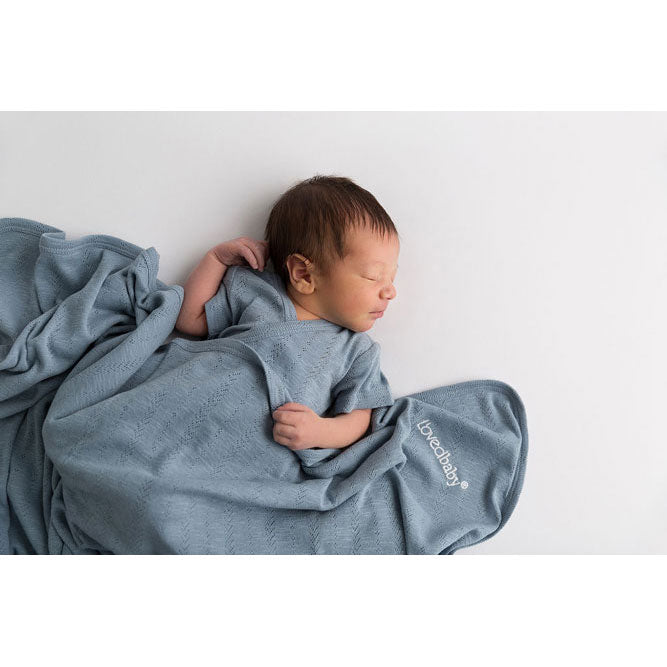 Lovedbaby Pool Organic Cotton Pointelle Blanket