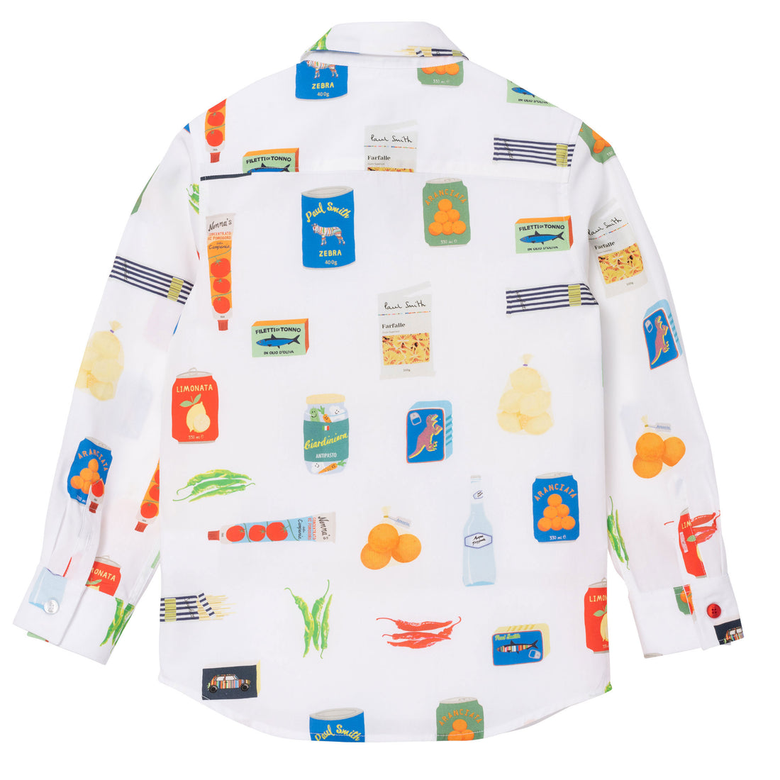Paul Smith White Food Print Long Sleeve Shirt