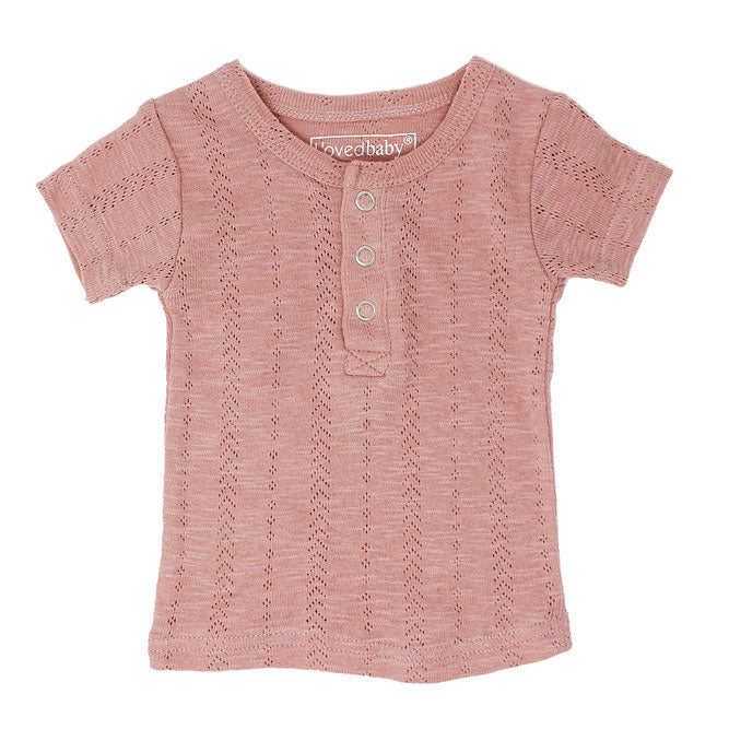 Lovedbaby Mauve Pointelle Henley Tee