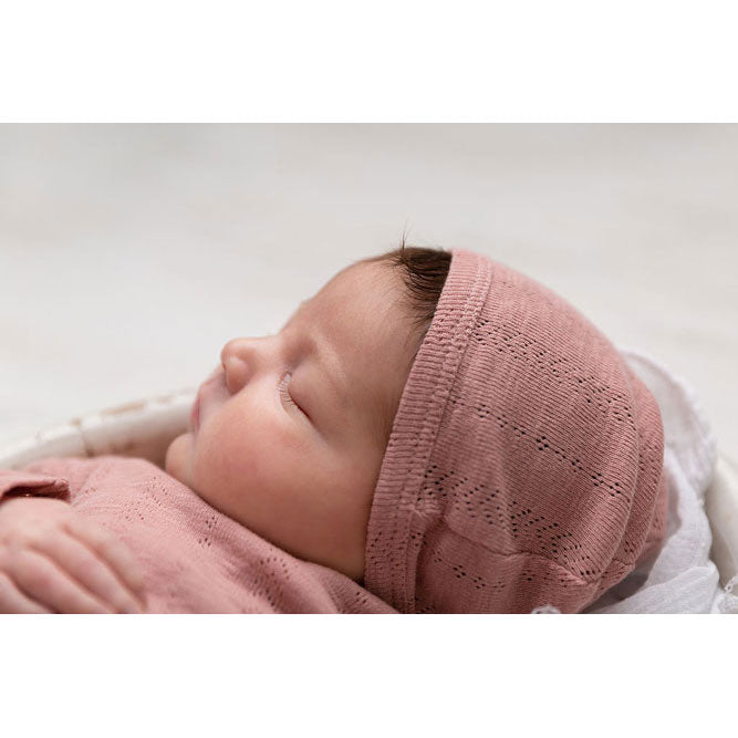 Lovedbaby Mauve Organic Cotton Pointelle Hat