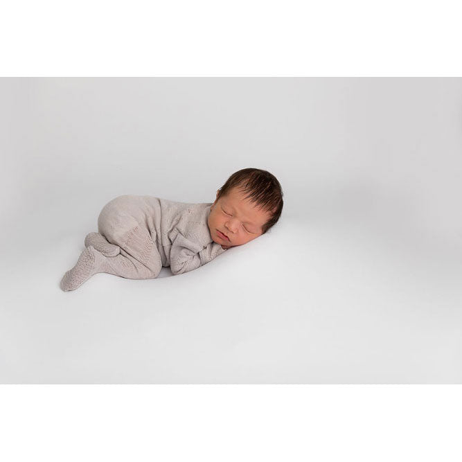 Lovedbaby Light Grey Organic Cotton Pointelle Footie