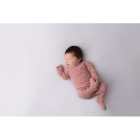 Lovedbaby Mauve Organic Cotton Pointelle Footie