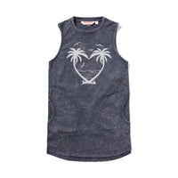 Munster Kids Washed Black Palm Heart Dress