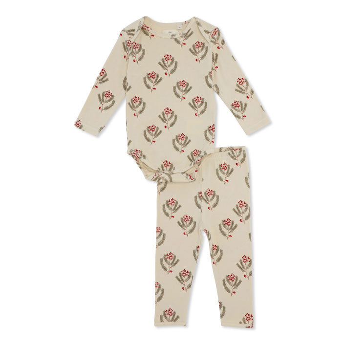 Konges Slojd Christmas Vintage Flower Christmas Body/Pants Set