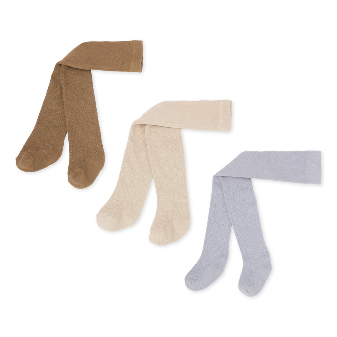 Konges Slojd Tigers Eye/Sand/Pearl Blue 3 Pack Pointelle Tights