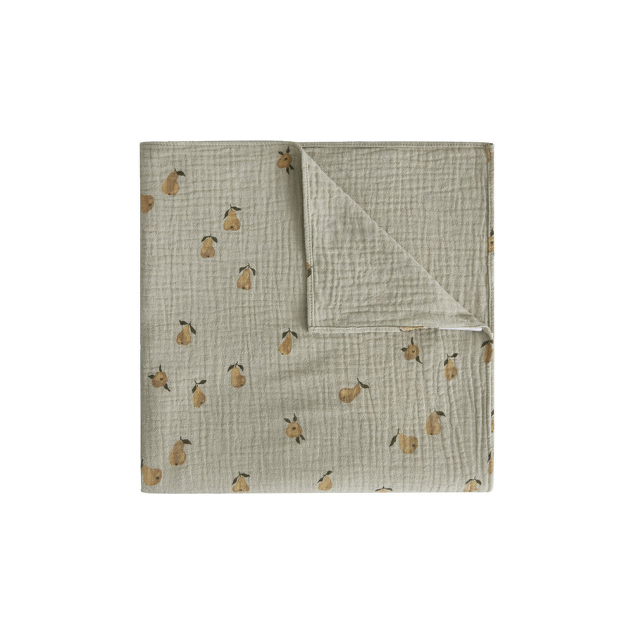 Garbo and Friends Muslin Swaddle Blanket - Pear Green
