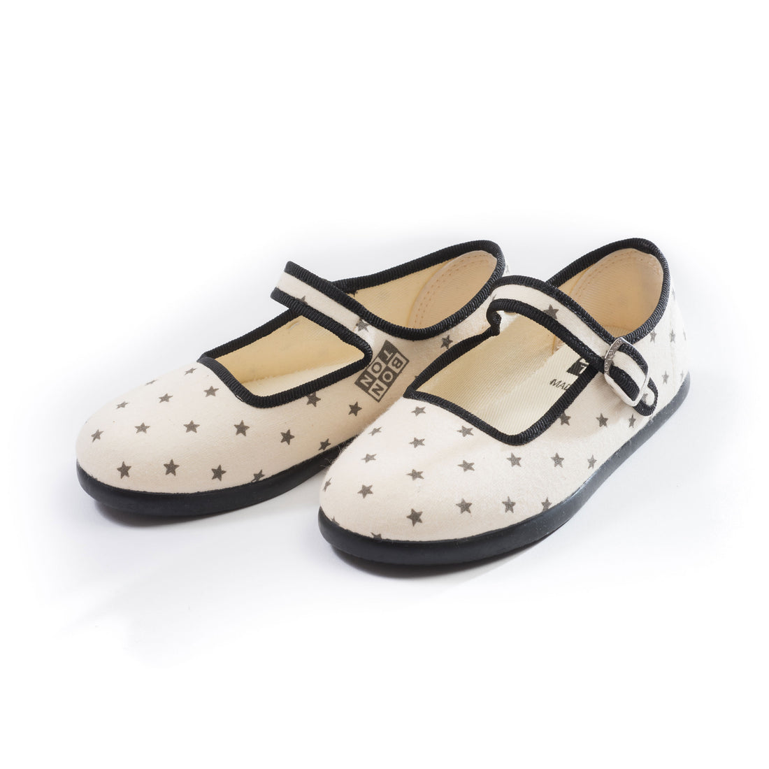 Bonton Beige Star Mary Janes