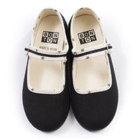 Bonton Black Star Piped Mary Janes