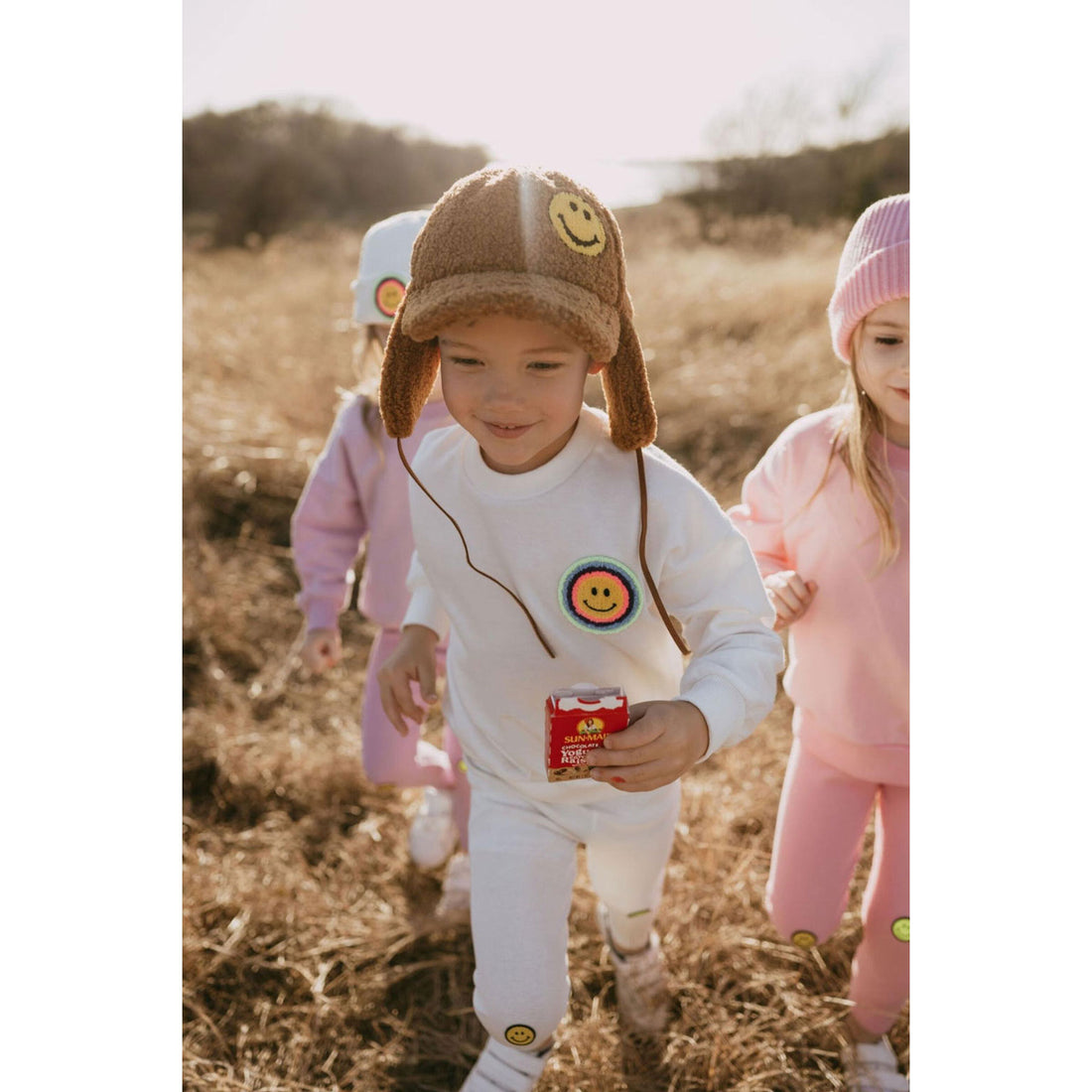 Petite Hailey White Multi Smile Sweatshirt