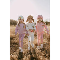 Petite Hailey White Multi Smile Leggings