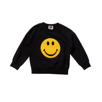 Petite Hailey Black Smile Sweatshirts