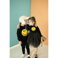 Petite Hailey Black Smile Sweatshirts
