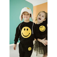 Petite Hailey Black Smile Sweatshirts