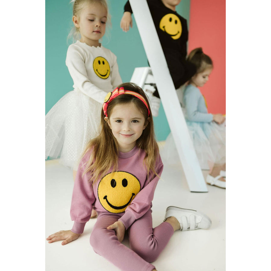 Petite Hailey Dark Pink Smile Sweatshirts