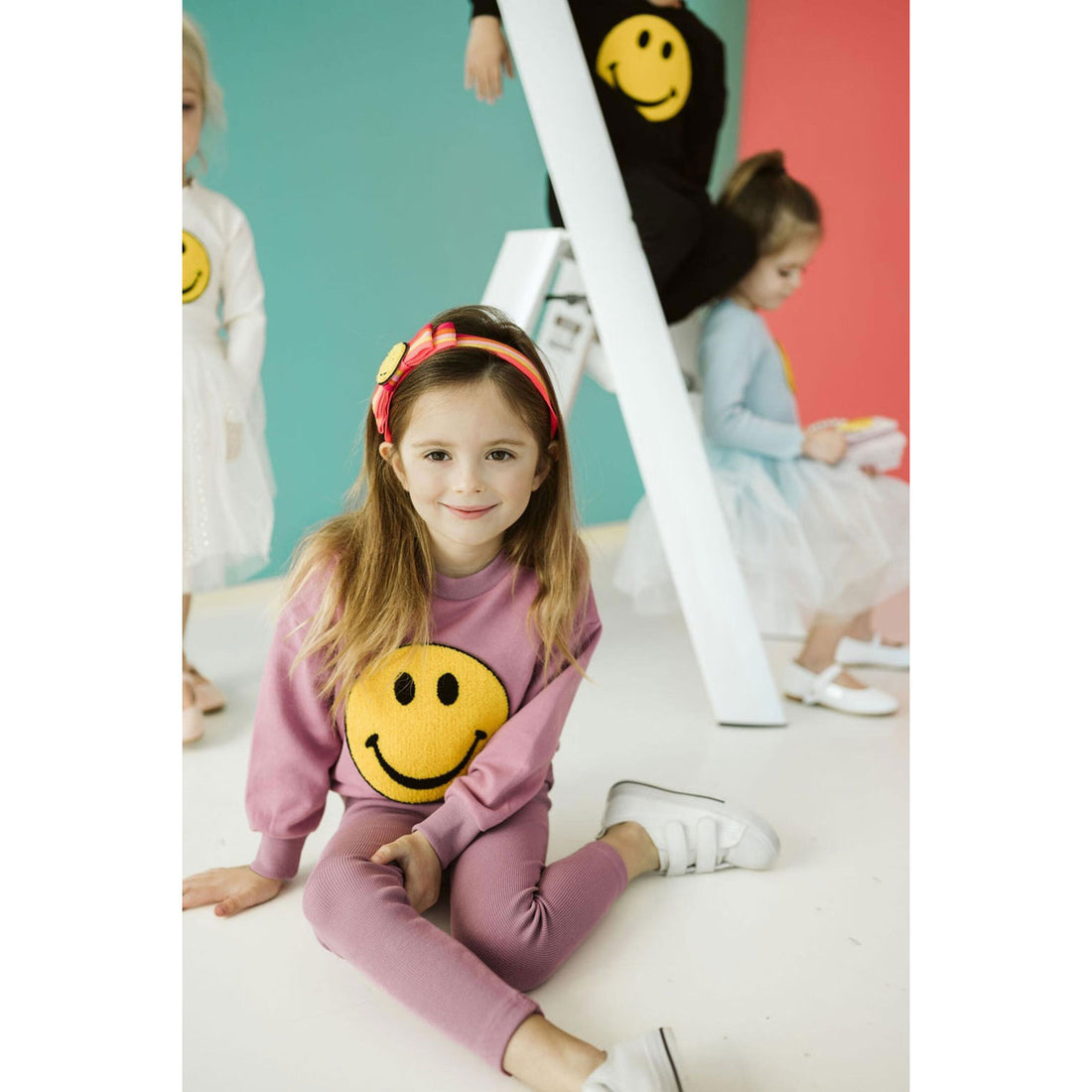 Petite Hailey Dark Pink Smile Sweatshirts