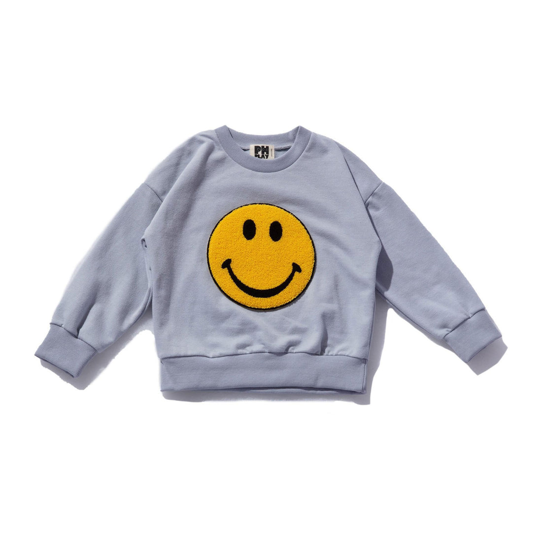 Petite Hailey Sky Blue Smile Sweatshirts