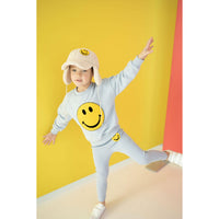 Petite Hailey Sky Blue Smile Sweatshirts