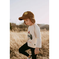 Petite Hailey Beige Doodle Organic Tshirts