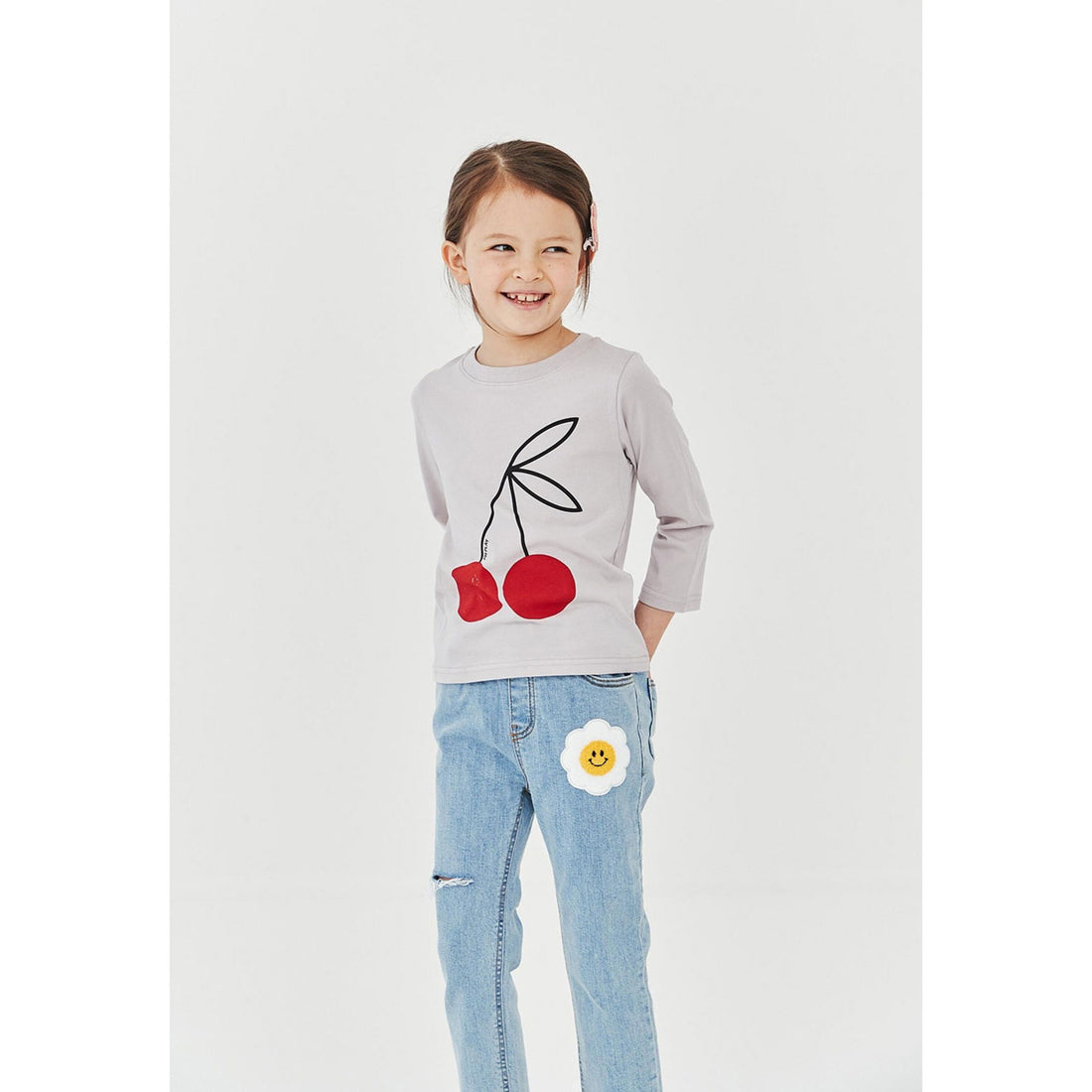 Petite Hailey Gray Cherry Organic Tshirts